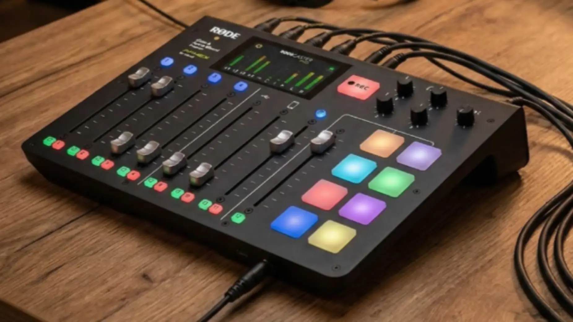 RØDECaster Pro II integrated audio production console used in Onqol's podcast studio